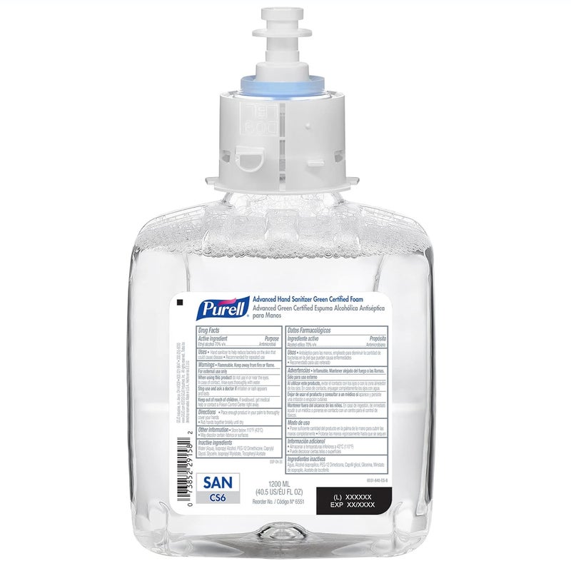 Purell ® Advanced Green Certified Foam Hand Sanitizer Refills For CS6 Touch-Free Hand Sanitizer Dispensers, Unscented, 40 - Image 1